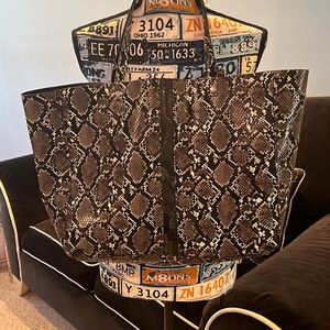 Zara Faux snakeskin tote